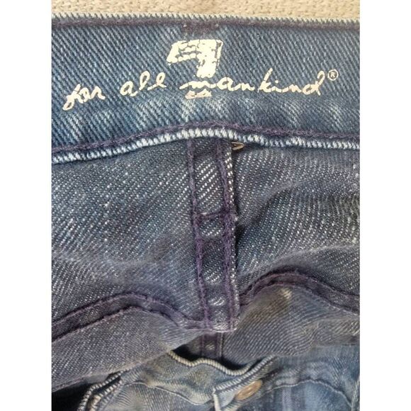 7 For All Mankind Men's Blue Mid Rise Zip Fly Bootcut Denim Jeans Size 36 - Picture 3 of 6